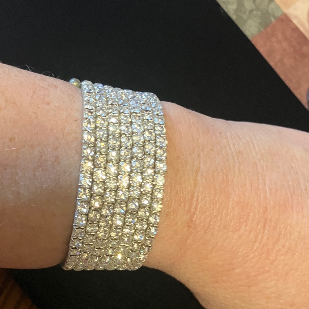 Elegant Silver Rhinestone spiral arm cuff bracelet ankle bracelet